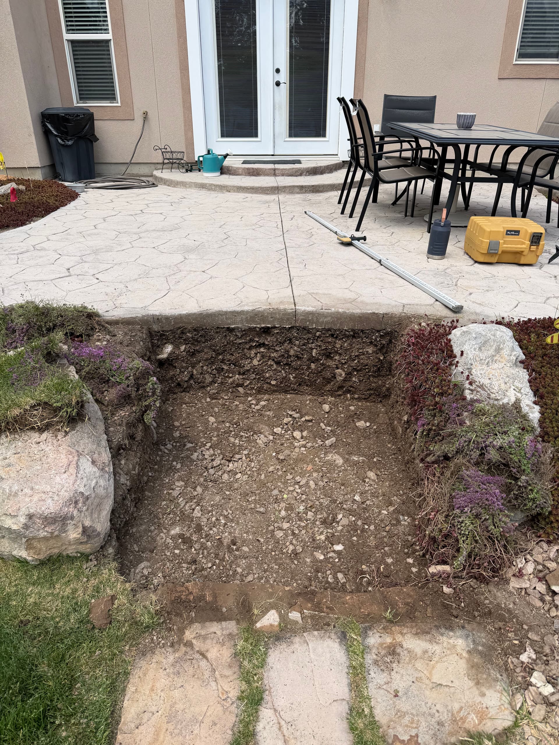 Flagstone Steps and Pathway Replace Broken Access to Patio