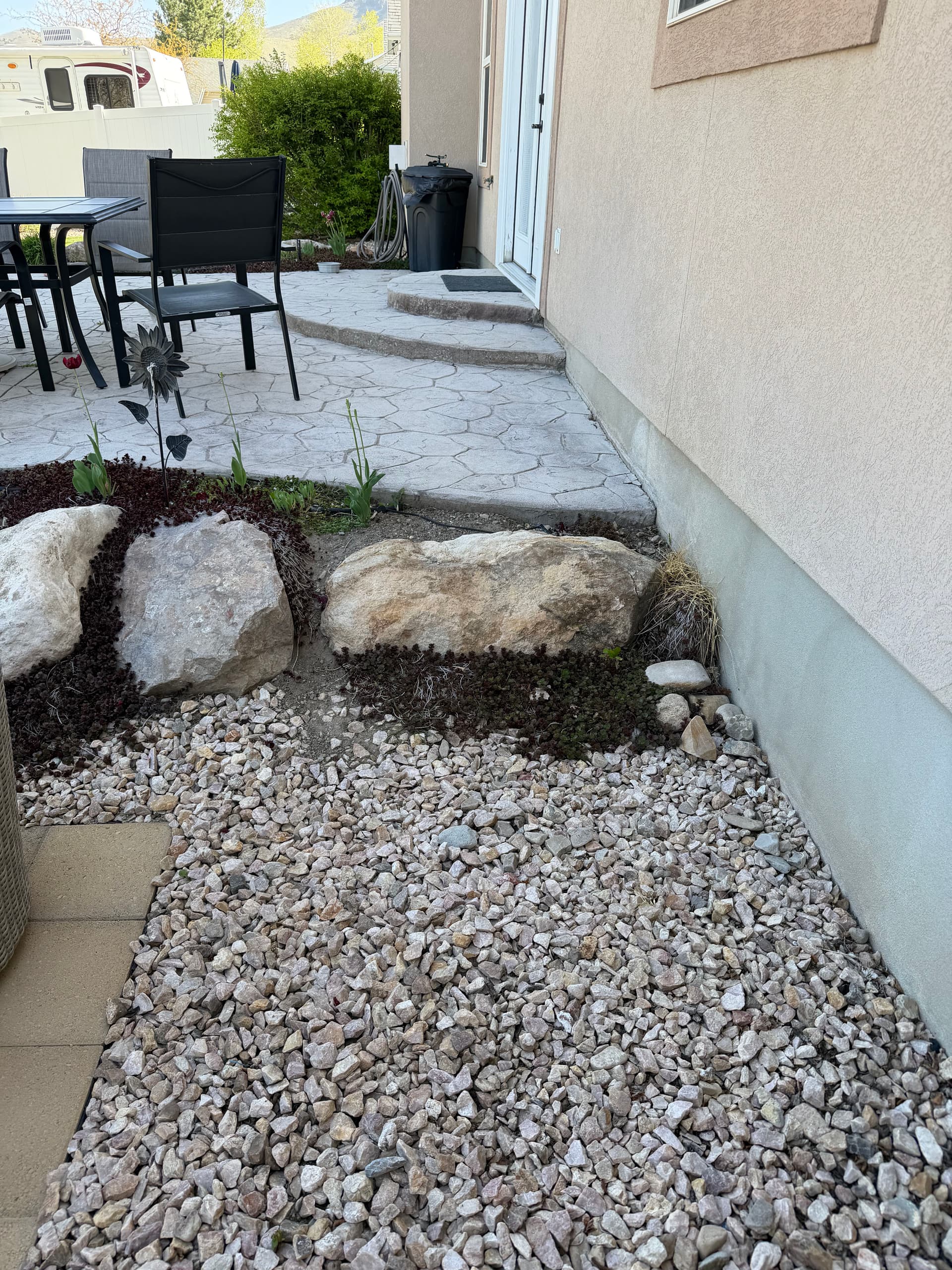 Flagstone Steps and Pathway Replace Broken Access to Patio
